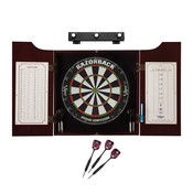 Viper Razorback Sisal Dartboard, Hudson Cabinet, Black Mariah Steel Tip Darts & Shadow Buster Dartboard Light Bundle, 40-1096