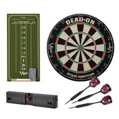 Viper Dead-On Bristle Dartboard, Viper Small Cricket Chalk Scoreboard, Throw Line Light, and Viper Black Mariah Steel Tip Darts 22 Grams, 40-9004
