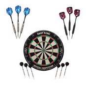 Viper Shot King Sisal Dartboard, Black Mariah 22g & Silver Thunder 25g Steel Tip Darts, 42-9022