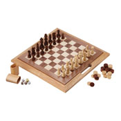 Mainstreet Classics 3-In-1 Wood Game / Chess - Checkers - Backgammon, 55-0202