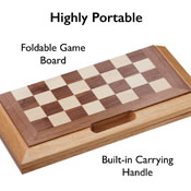 Mainstreet Classics 3-In-1 Wood Game / Chess - Checkers - Backgammon, 55-0202