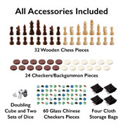 Mainstreet Classics Chess - Checkers - Backgammon - Chinese Checkers, 55-0207