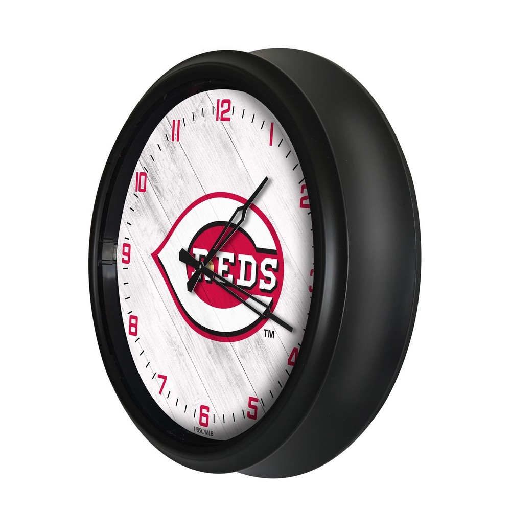 Cincinnati Reds Indoor/Outdoor LED Wall Clock, ODClk14BK-08MLBCin