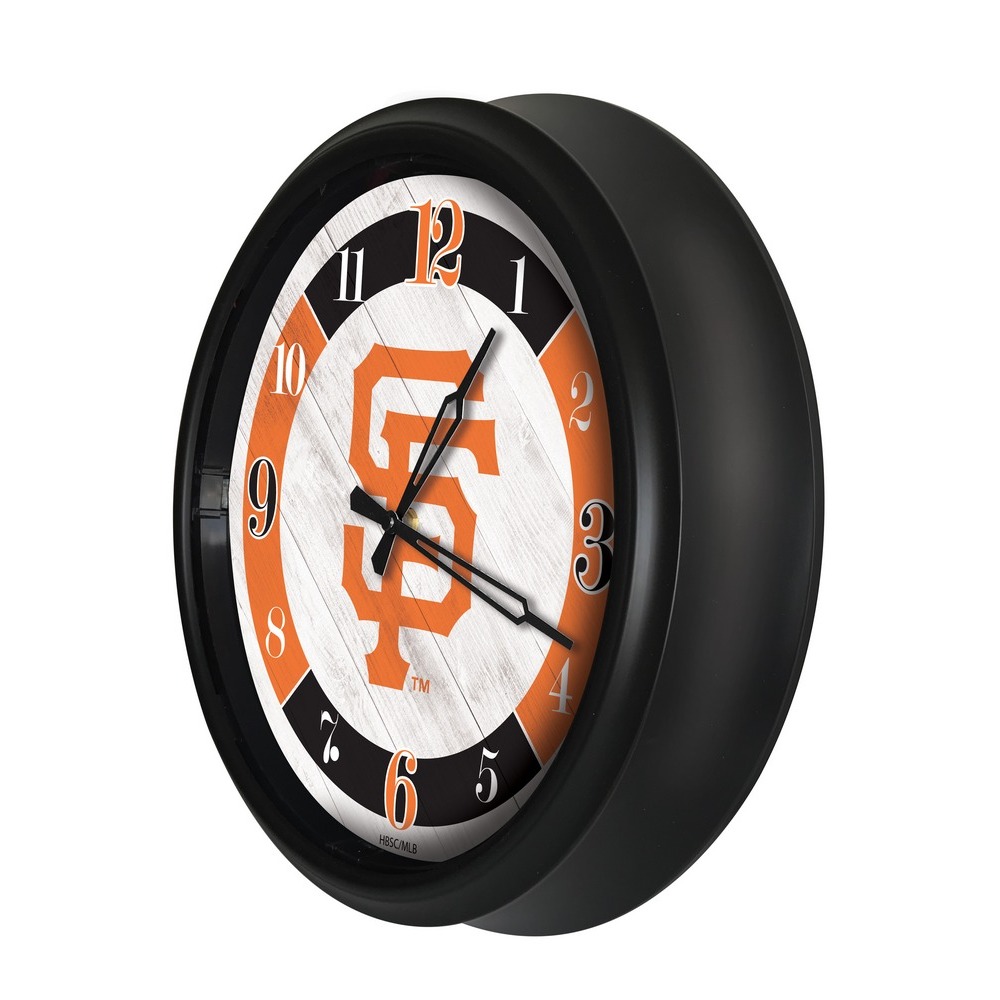 San Francisco Giants Indoor Outdoor LED Wall Clock ODClk14BK 08MLBSFG
