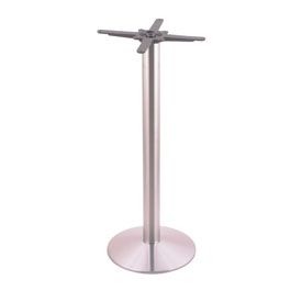 214 Stainless Cast Iron 42" Bar Height Base with 16" Diameter Round Foot by Holland Bar Stool Co., 214-1642SS
