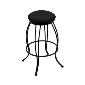 3000 Georgian 30" Swivel Bar Stool with Black Wrinkle Finish and Canter Espresso Seat, 300030BW003
