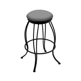 3000 Georgian 30" Swivel Bar Stool with Black Wrinkle Finish and Canter Folkstone Grey Seat, 300030BW007