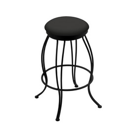3000 Georgian 30" Swivel Bar Stool with Black Wrinkle Finish and Canter Iron Seat, 300030BW008