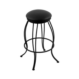 3000 Georgian 30" Swivel Bar Stool with Black Wrinkle Finish and Black Vinyl Seat, 300030BWBlkVinyl