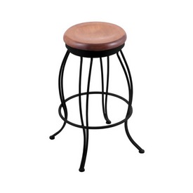 3000 Georgian 30" Swivel Bar Stool with Black Wrinkle Finish and Medium Maple Seat, 300030BWMedMpl