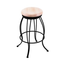 3000 Georgian 30" Swivel Bar Stool with Black Wrinkle Finish and Natural Maple Seat, 300030BWNatMpl