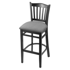 3120 25" Counter Stool with Black Finish and Canter Folkstone Grey Seat, 312025Blk007