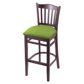 3120 30" Bar Stool with Dark Cherry Finish and Canter Kiwi Green Seat, 312030DC009