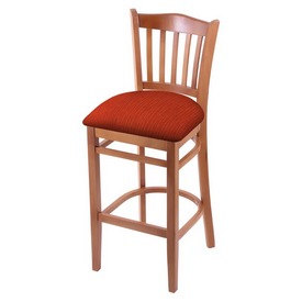 3120 30" Bar Stool with Medium Finish and Graph Poppy Seat, 312030Med021