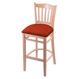 3120 30" Bar Stool with Natural Finish and Graph Poppy Seat, 312030Nat021