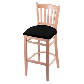 3120 30" Bar Stool with Natural Finish and Black Vinyl Seat, 312030NatBlkVinyl