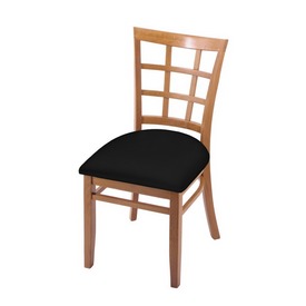 3130 18" Chair with Medium Finish and Black Vinyl Seat, 313018MedBlkVinyl