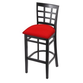 3130 Stool with Black Finish and Canter Red Seat, AGS-313025Blk011 3130 Stool with Black Finish and Canter Red Seat, AGS-313025Blk011