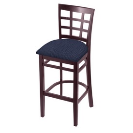 3130 Stool with Dark Cherry Finish and Graph Anchor Seat, AGS-313025DC014 3130 Stool with Dark Cherry Finish and Graph Anchor Seat, AGS-313025DC014
