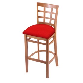 3130 Stool with Medium Finish and Canter Red Seat, AGS-313025Med011 3130 Stool with Medium Finish and Canter Red Seat, AGS-313025Med011