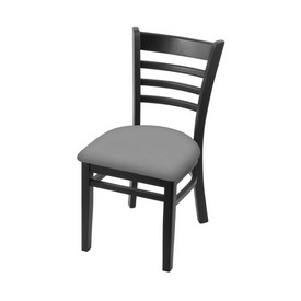 3140 18" Chair with Black Finish and Canter Folkstone Grey Seat, 314018Blk007