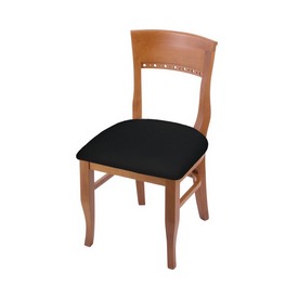 3160 18" Chair with Medium Finish and Black Vinyl Seat, 316018MedBlkVinyl