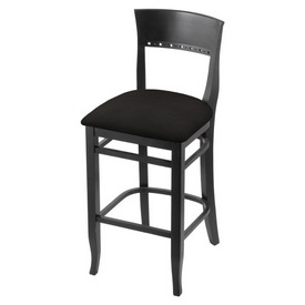 3160 25" Counter Stool with Black Finish and Canter Espresso Seat, 316025Blk003