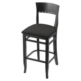 3160 25" Counter Stool with Black Finish and Canter Iron Seat, 316025Blk008