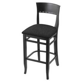 3160 25" Counter Stool with Black Finish and Graph Coal Seat, 316025Blk018