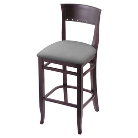 3160 25" Counter Stool with Dark Cherry Finish and Canter Folkstone Grey Seat, 316025DC007