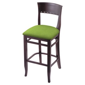 3160 30" Bar Stool with Dark Cherry Finish and Canter Kiwi Green Seat, 316030DC009