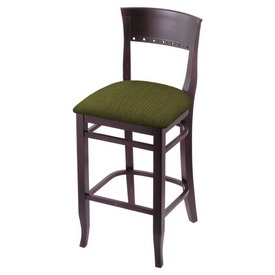 3160 30" Bar Stool with Dark Cherry Finish and Graph Parrot Seat, 316030DC015