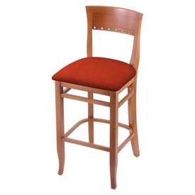 3160 25" Counter Stool with Medium Finish and Graph Poppy Seat, 316025Med021