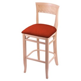 3160 25" Counter Stool with Natural Finish and Graph Poppy Seat, 316025Nat021
