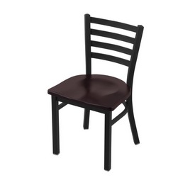 400 Jackie 18" Chair with Black Wrinkle Finish and Dark Cherry Maple Seat, 40018BWDCMpl