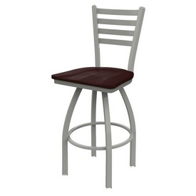 410 Jackie Swivel Stool with Anodized Nickel Finish and Dark Cherry Maple Seat, AGS-41025ANDCMpl 410 Jackie Swivel Stool with Anodized Nickel Finish and Dark Cherry Maple Seat, AGS-41025ANDCMpl