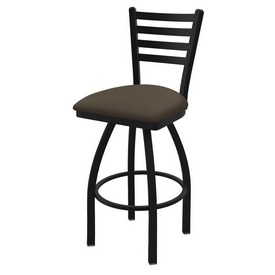 410 Jackie 36" Swivel Bar Stool with Black Wrinkle Finish and Canter Earth Seat, 41036BW006