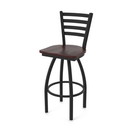 410 Jackie 36" Swivel Bar Stool with Black Wrinkle Finish and Dark Cherry Maple Seat, 41036BWDCMpl