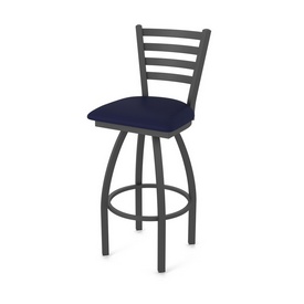 410 Jackie Swivel Stool with Pewter Finish and Canter Twilight Seat, AGS-41025PW002 410 Jackie Swivel Stool with Pewter Finish and Canter Twilight Seat, AGS-41025PW002