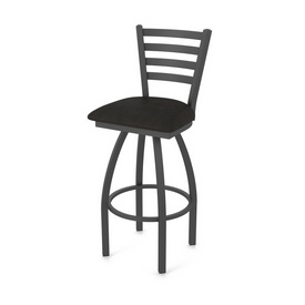 410 Jackie Swivel Stool with Pewter Finish and Canter Espresso Seat, AGS-41025PW003 410 Jackie Swivel Stool with Pewter Finish and Canter Espresso Seat, AGS-41025PW003