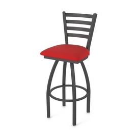 410 Jackie Swivel Stool with Pewter Finish and Canter Red Seat, AGS-41025PW011 410 Jackie Swivel Stool with Pewter Finish and Canter Red Seat, AGS-41025PW011