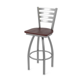 410 Jackie Swivel Stool with Stainless Finish and Dark Cherry Oak Seat, AGS-41025SSDCOak 410 Jackie Swivel Stool with Stainless Finish and Dark Cherry Oak Seat, AGS-41025SSDCOak
