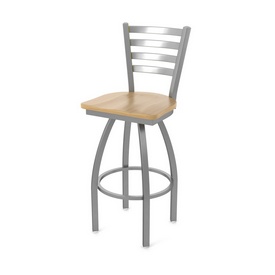 410 Jackie Swivel Stool with Stainless Finish and Natural Maple Seat, AGS-41025SSNatMpl 410 Jackie Swivel Stool with Stainless Finish and Natural Maple Seat, AGS-41025SSNatMpl