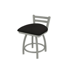 411 Jackie 18" Low Back Swivel Vanity Stool with Anodized Nickel Finish and Canter Espresso Seat, 41118AN003