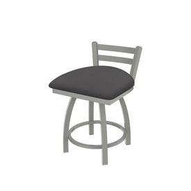 411 Jackie 18" Low Back Swivel Vanity Stool with Anodized Nickel Finish and Canter Storm Seat, 41118AN004