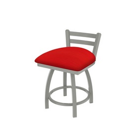 411 Jackie 18" Low Back Swivel Vanity Stool with Anodized Nickel Finish and Canter Red Seat, 41118AN011