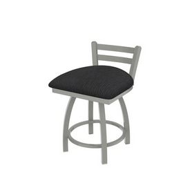 411 Jackie 18" Low Back Swivel Vanity Stool with Anodized Nickel Finish and Graph Anchor Seat, 41118AN014