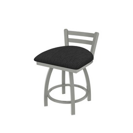 411 Jackie 18" Low Back Swivel Vanity Stool with Anodized Nickel Finish and Graph Coal Seat, 41118AN018