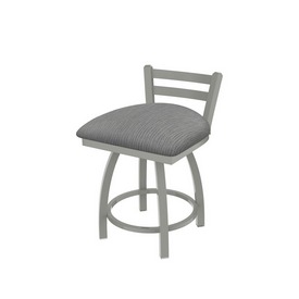 411 Jackie 18" Low Back Swivel Vanity Stool with Anodized Nickel Finish and Graph Alpine Seat, 41118AN020