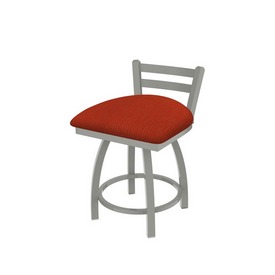 411 Jackie 18" Low Back Swivel Vanity Stool with Anodized Nickel Finish and Graph Poppy Seat, 41118AN021
